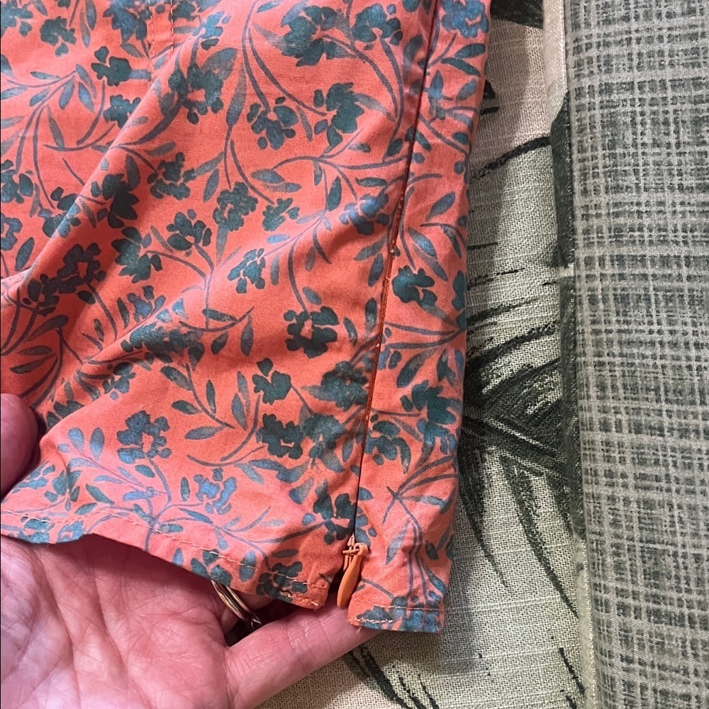 Madewell V-Neck Floral Blouse - Orange and Green - Picture 6 of 11